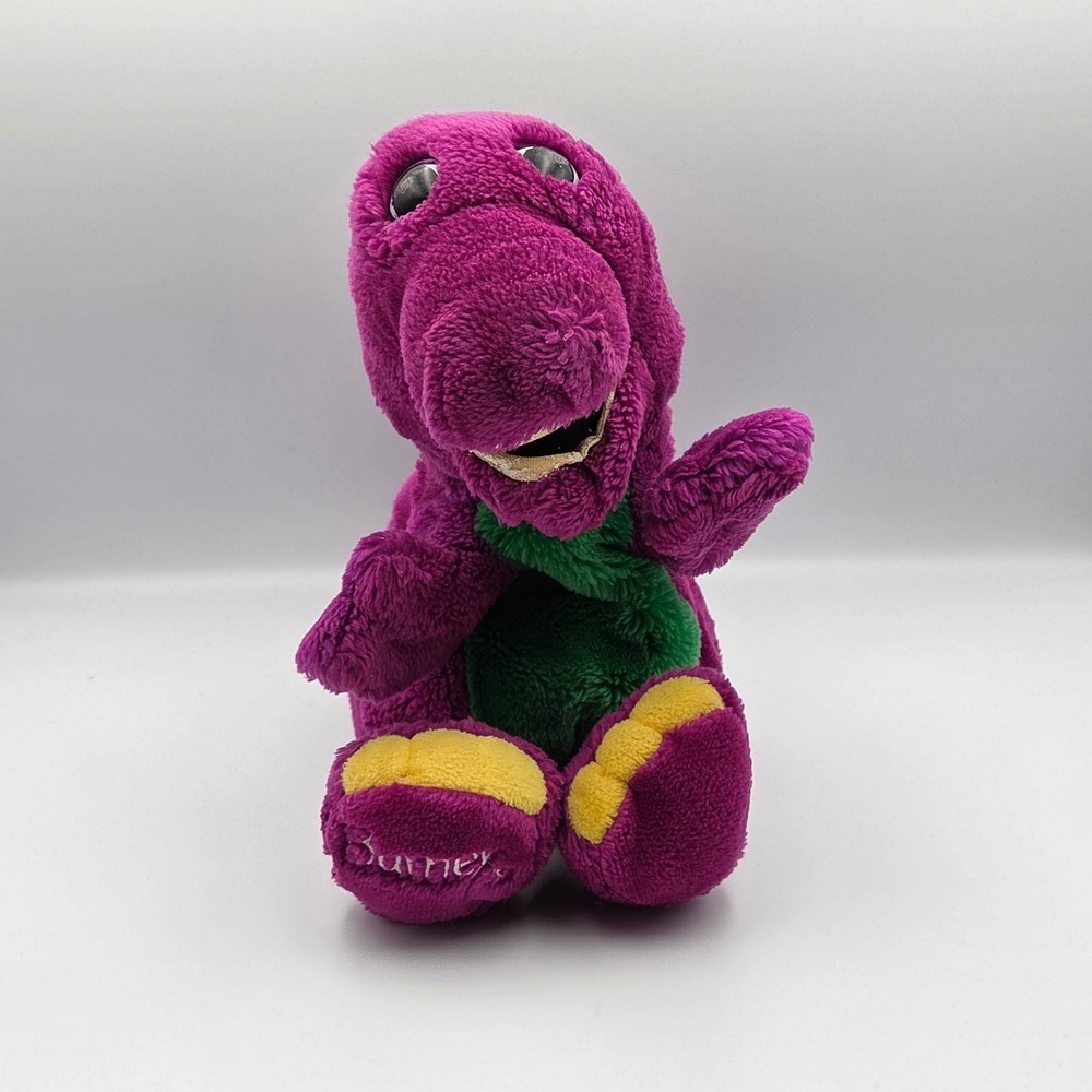 Barney Hand Puppet Kids 14in Purple Fair Vintage 90s Plush Dinosaur Lyons Group